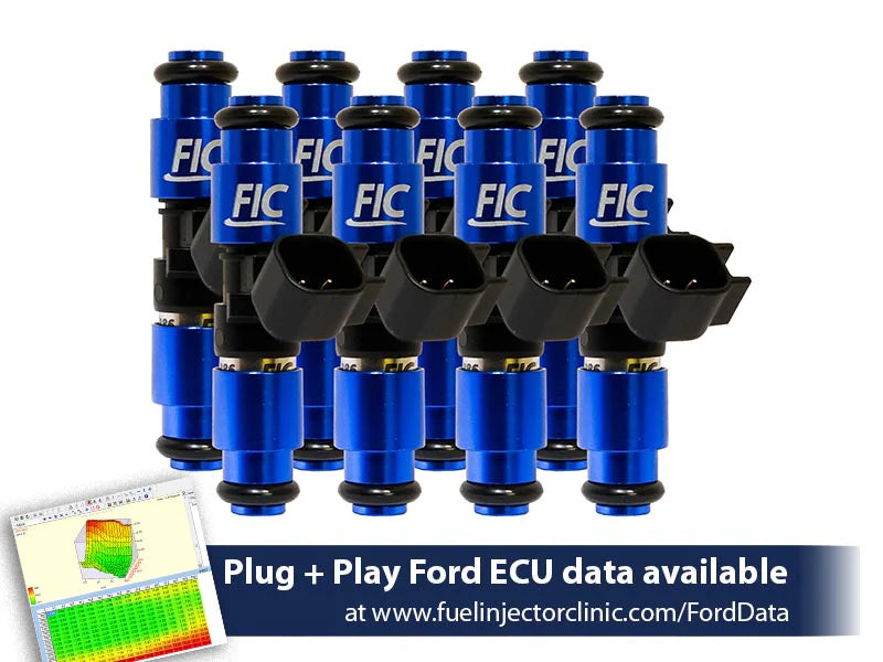 1650cc (160 lbs/hr at 43.5 PSI fuel pressure) FIC Fuel Injector Clinic Injector Set for Mustang GT (2005+)/GT350 (2015-2016)/ Boss 302 (2012-2013)/Cobra (1999-2004) (High-Z) (is403-1650h)